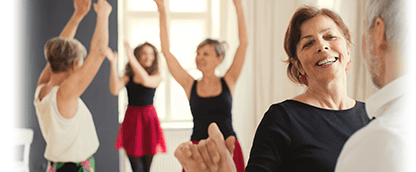Woman dancing with partner